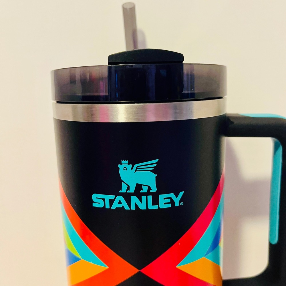 Stanley Quencher H2.0 Tumbler 40oz Hyper Geo Design Handle Straw Aztec Geometric - Picture 5 of 8